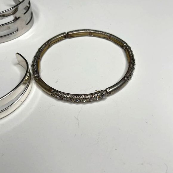 Silver Tones Vintage Bangle Bracelet lot Bundle - Picture 5 of 5